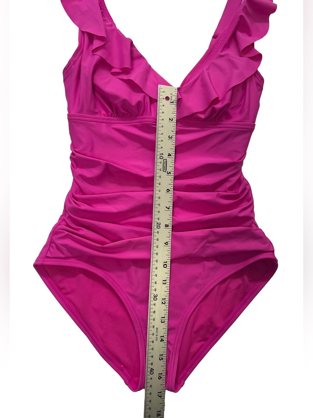 Ruffle V-Neck One-Piece Swimsuit - Size XS - Picture 5 of 8